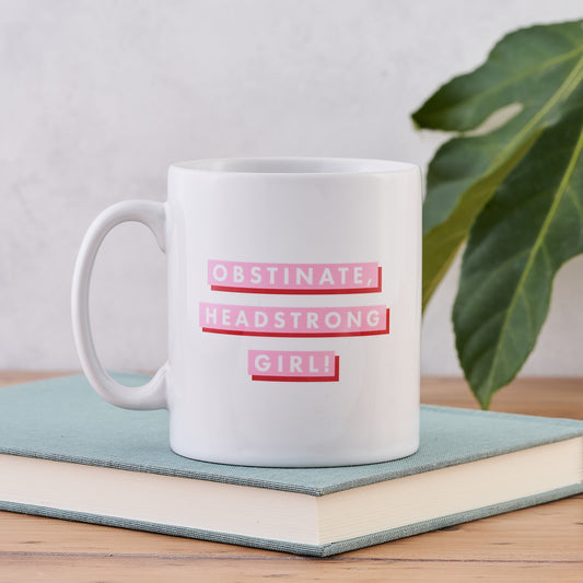 Pack of 6 - Pink & Red 'Obstinate Headstrong Girl' Feminist Mug