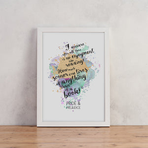 Pride & Prejudice - There Is No Enjoyment Like Reading -  Watercolour Print