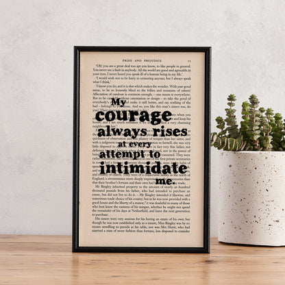 Pride & Prejudice - My Courage Always Rises - Book Page