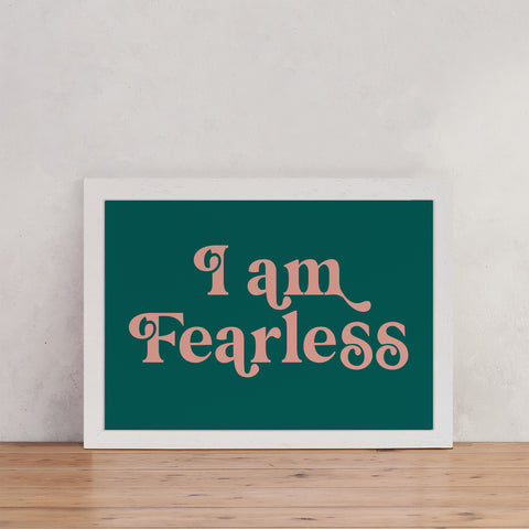 Retro Style "I Am Fearless" - Empowering Art