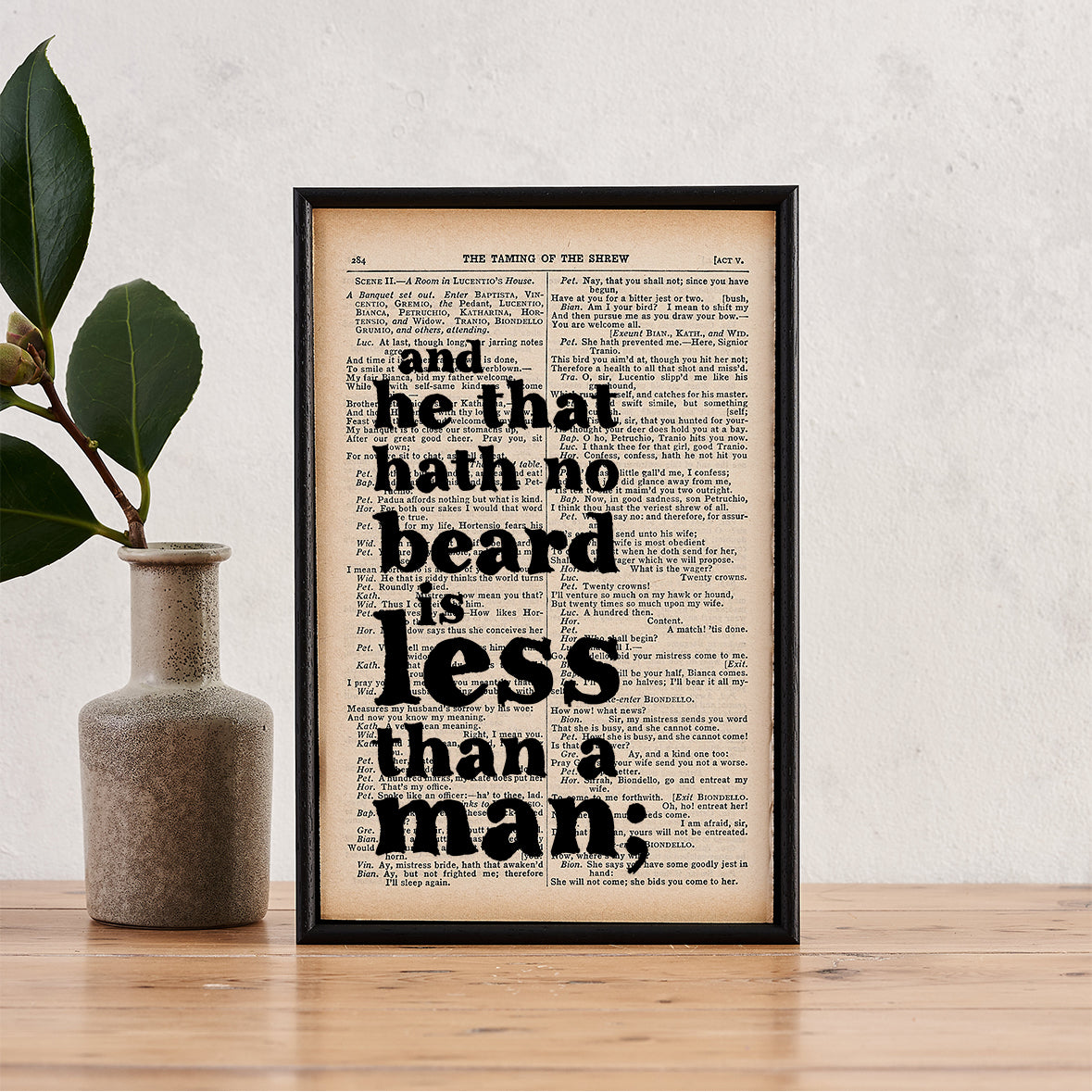 Shakespeare - He That Has No Beard Is Less Than A Man - Book Page