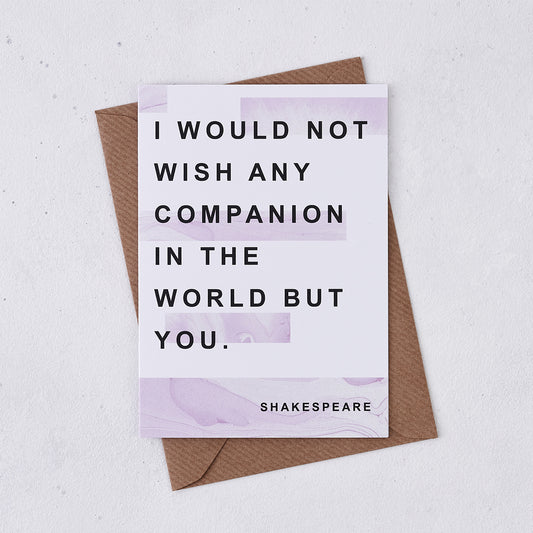 Pack of 6 - Greeting card - Literary Marble Anniversary - Companion - Shakespeare