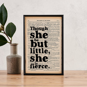 Shakespeare - Though She Be But Little, She Is Fierce - Book Page - BOOK 01