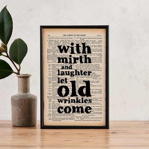 Shakespeare - With Mirth And Laughter Let Old Wrinkles Come - Book Page - BOOK 02