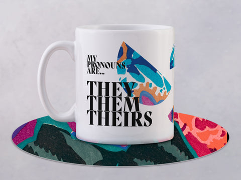 Pronoun Mug - They Them Theirs - Pack of 6