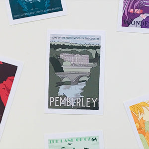 Vinyl Laptop Sticker - Fictional Travel - Pemberley - Pack of 10