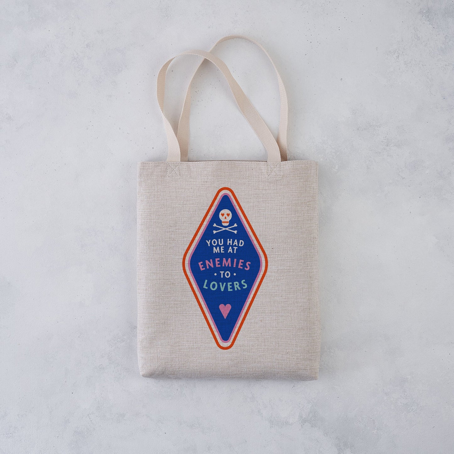 You had me at enemies to lovers. Literary Tropes. Bookishly tote bag. Inspired by Booktok and Bookstagram. The bookish era edit. Perfect for book lovers, bookworms, readers and bibliophiles.