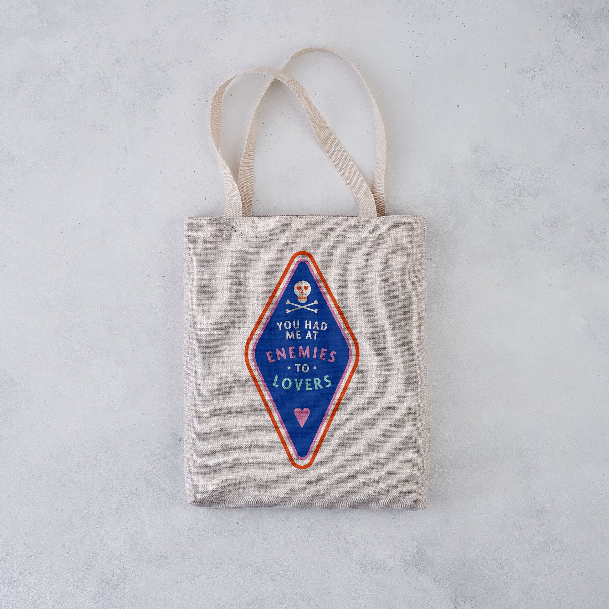 You had me at enemies to lovers. Literary Tropes. Bookishly tote bag. Inspired by Booktok and Bookstagram. The bookish era edit. Perfect for book lovers, bookworms, readers and bibliophiles.